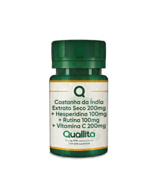 Castanha da Índia Extrato Seco 200mg + Hesperidina 100mg + Rutina 100mg + Vitamina C 200mg 