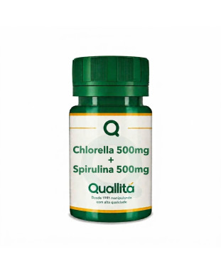 Chlorella 500mg + Spirulina 500mg - Cápsulas Veganas