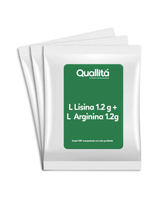 L-Lisina 1200mg+ L-Arginina 1200mg - 60 sachês