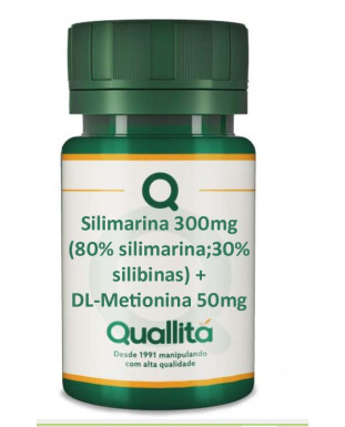Silimarina 300mg (80% silimarina;30% silibinas) + DL-Metionina 50mg - Cápsulas